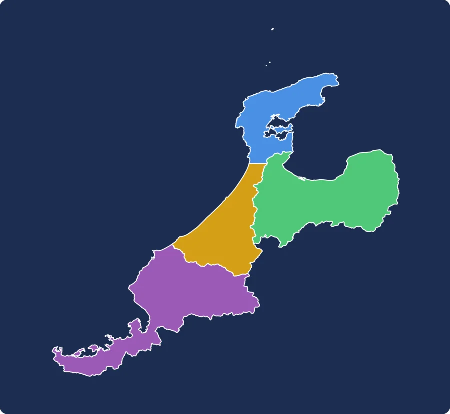 北陸地方の地図