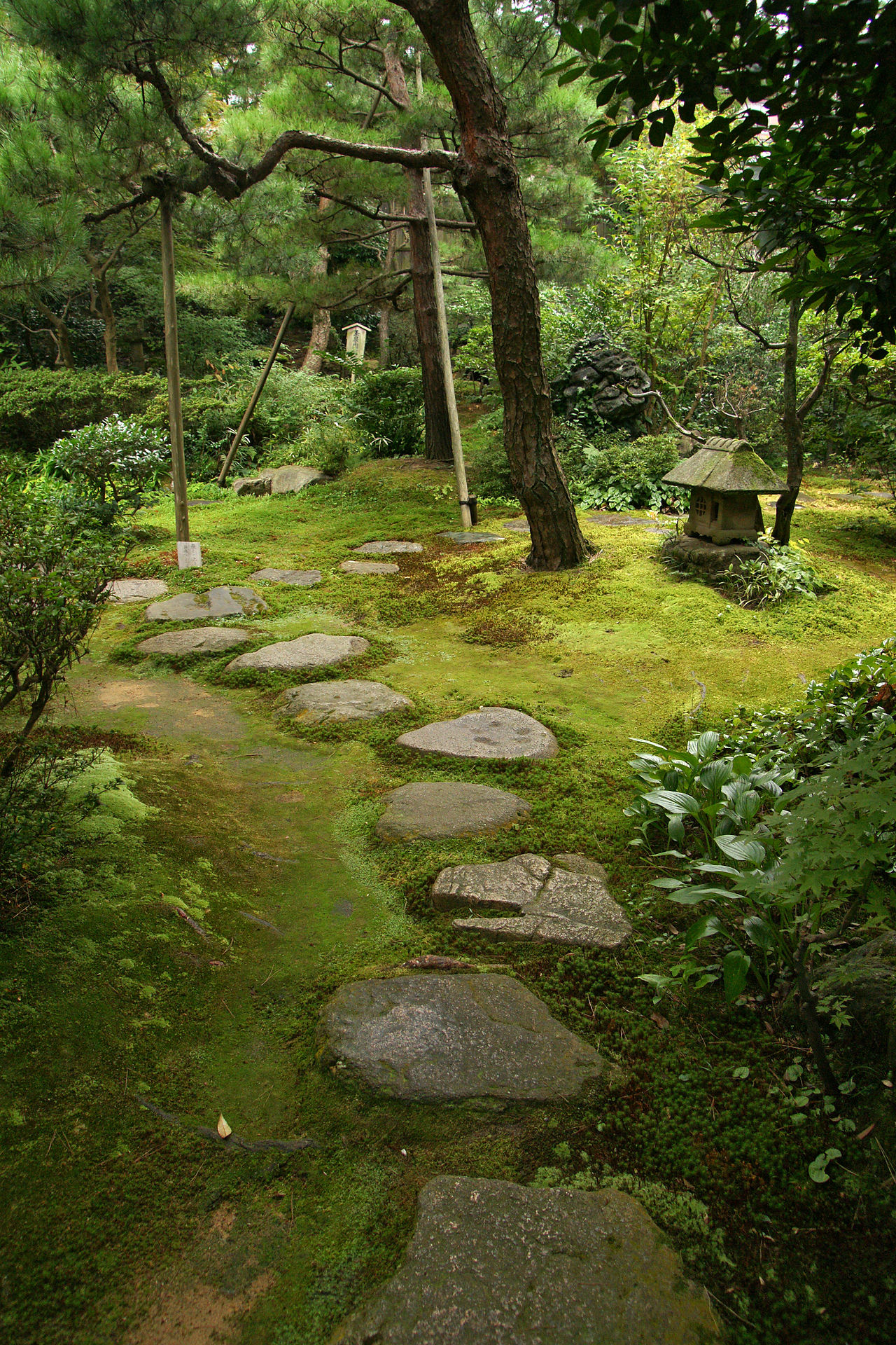 玉泉園の池泉回遊式庭園と茶室