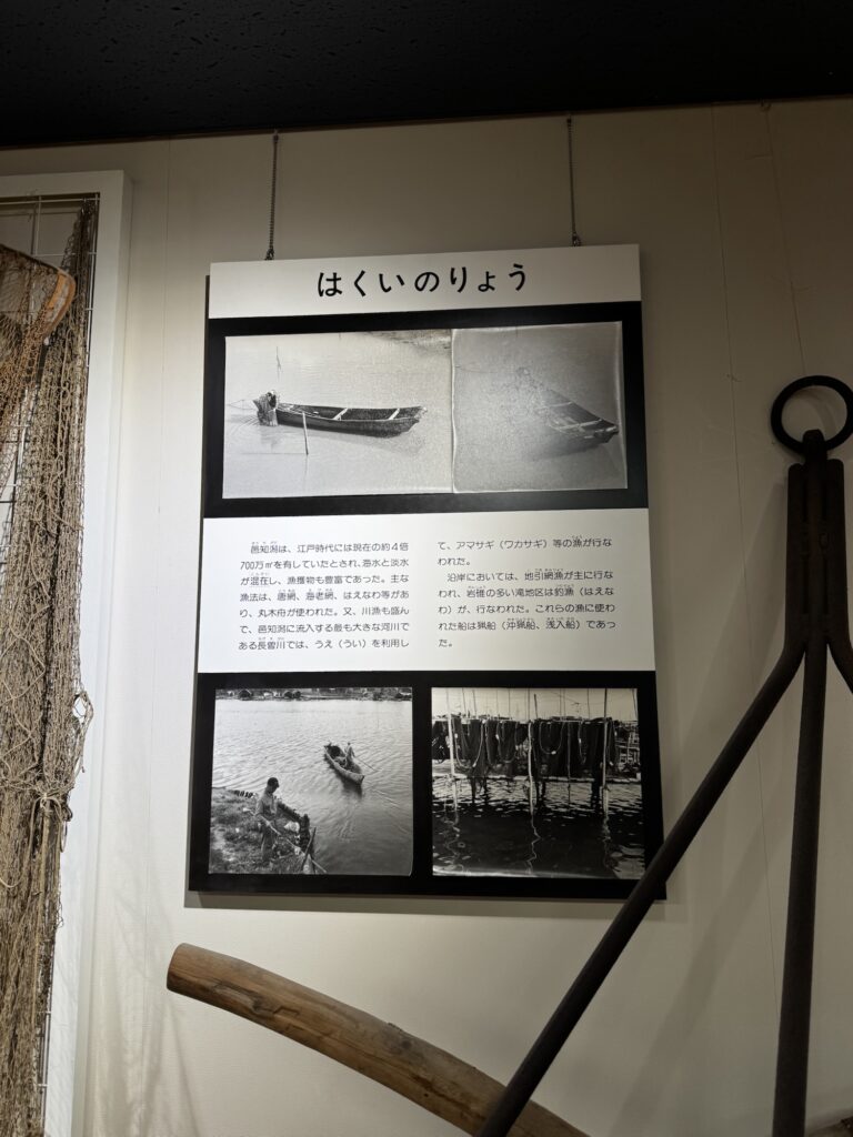 「はくいのりょう」羽咋の漁を解説するパネル